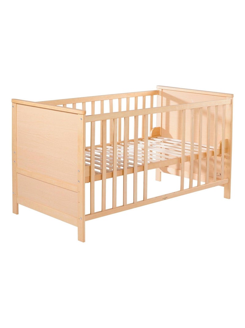 Cuna evolutiva convertible en cama infantil - Hasta 7 años - Altura ajustable - 'ROBA' Marrón claro - Kiabi