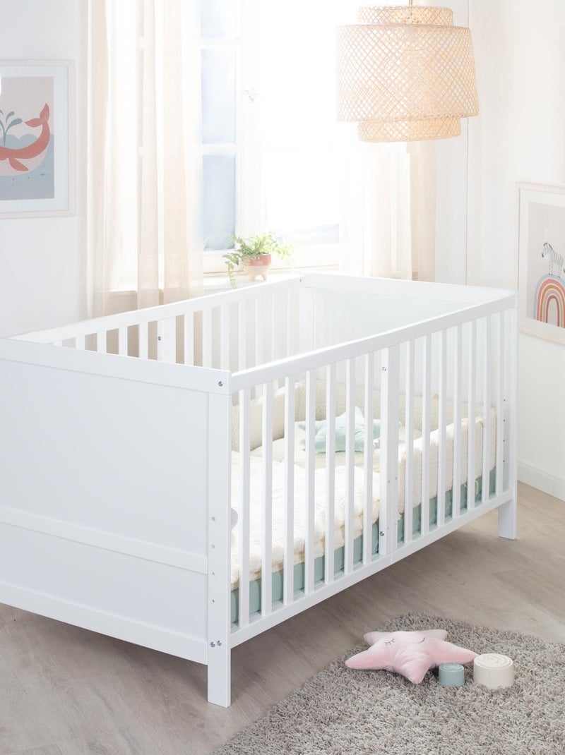 Cuna evolutiva convertible en cama infantil hasta 7 años - Altura ajustable - 'ROBA Easy Sleep' Blanco - Kiabi