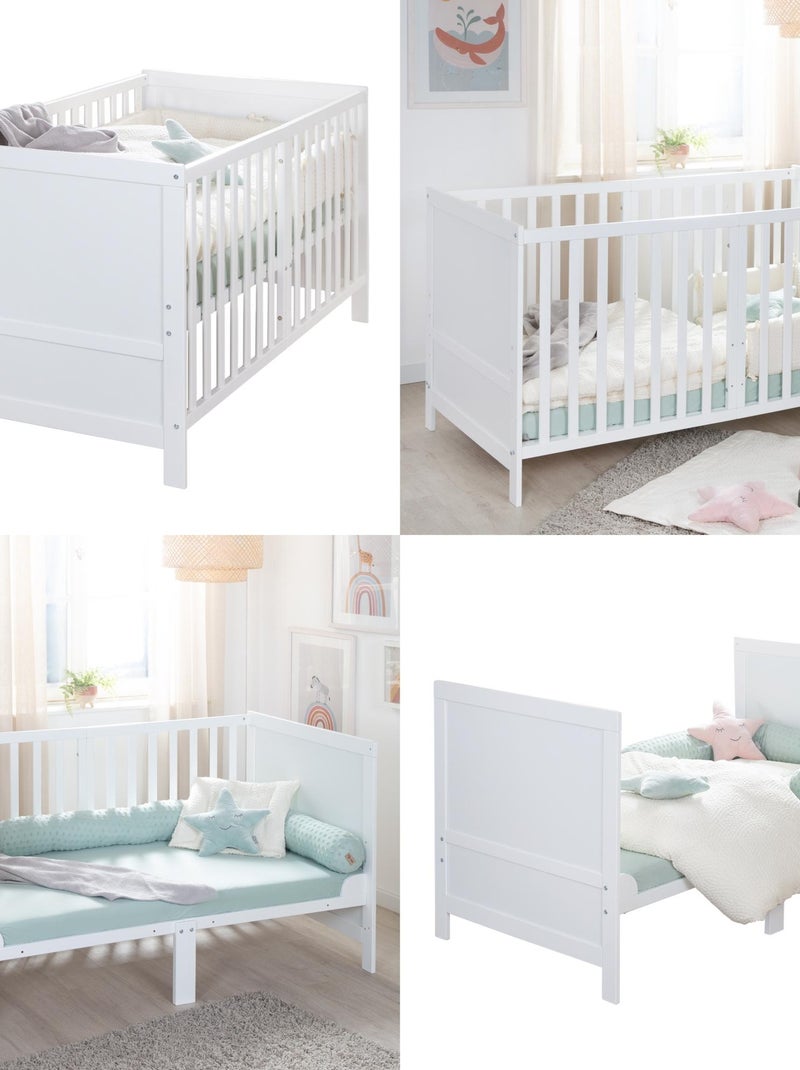 Cuna evolutiva convertible en cama infantil hasta 7 años - Altura ajustable - 'ROBA Easy Sleep' Blanco - Kiabi