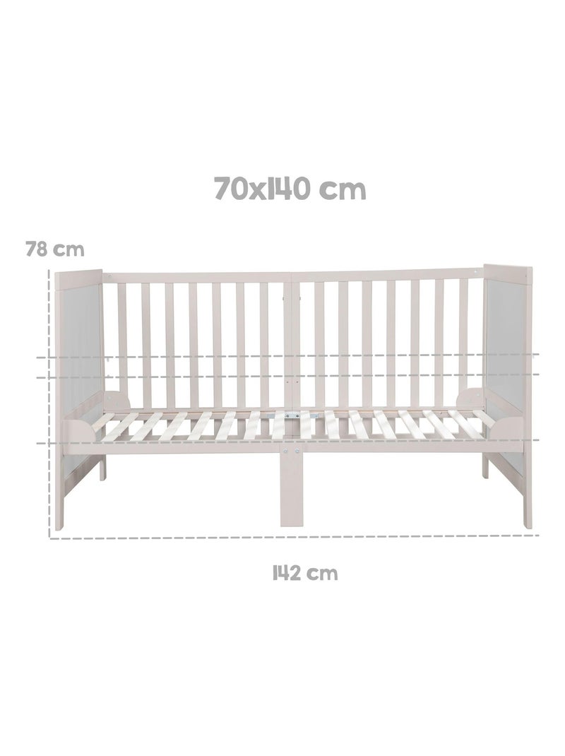 Cuna evolutiva convertible en cama infantil hasta 7 años - Altura ajustable - 'ROBA Easy Sleep' Gris claro - Kiabi