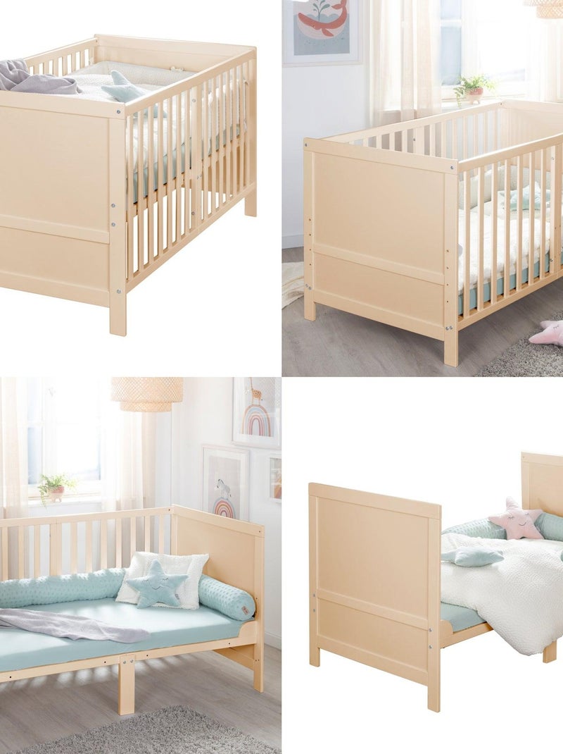 Cuna evolutiva convertible en cama infantil hasta 7 años - Altura ajustable - 'ROBA Easy Sleep' Marrón claro - Kiabi