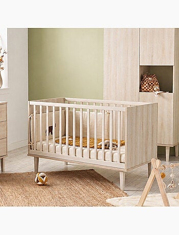 Cuna evolutiva de 70 x 140 cm con patas - Little Big Bed de madera con acabado en haya - SAUTHON