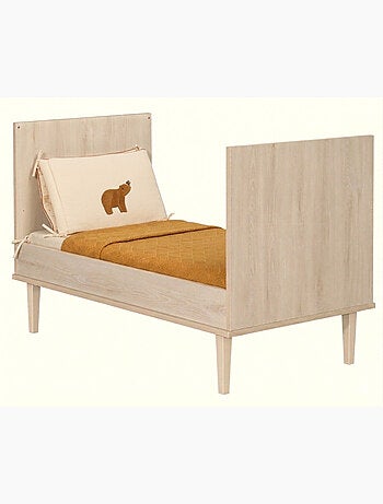 Cuna evolutiva de 70 x 140 cm con patas - Little Big Bed de madera con acabado en haya - SAUTHON