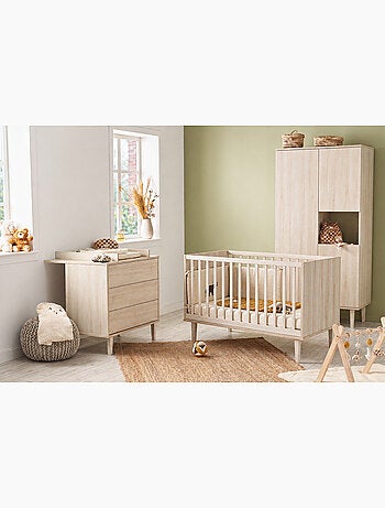 Cuna evolutiva de 70 x 140 cm con patas - Little Big Bed de madera con acabado en haya - SAUTHON