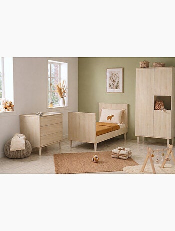 Cuna evolutiva de 70 x 140 cm con patas - Little Big Bed de madera con acabado en haya - SAUTHON