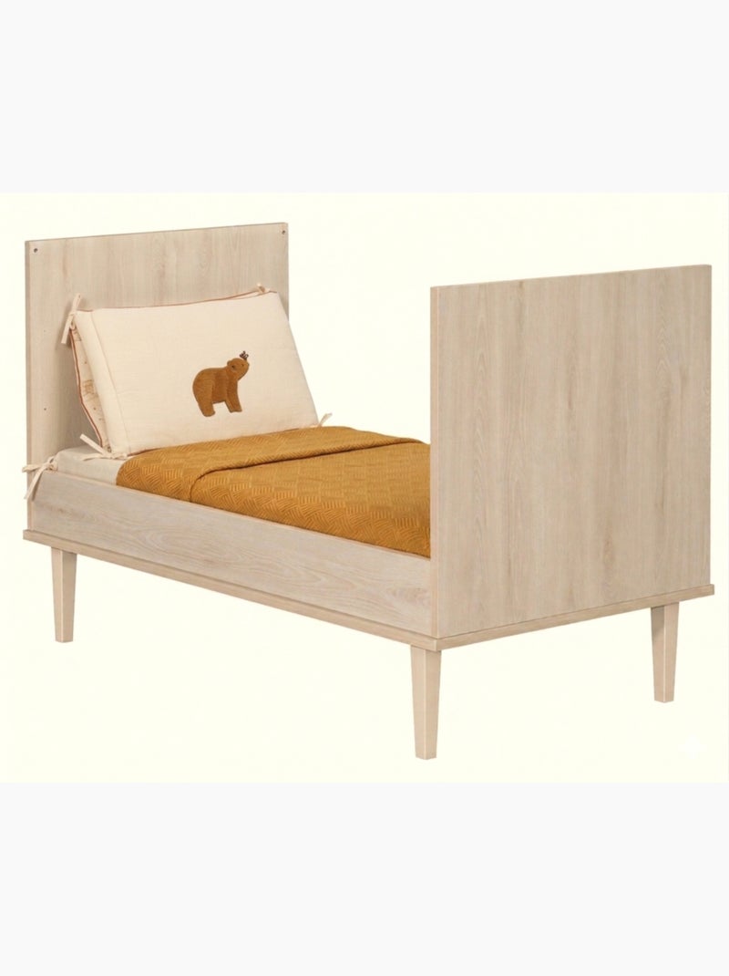 Cuna evolutiva de 70 x 140 cm con patas - Little Big Bed de madera con acabado en haya - SAUTHON Beige - Kiabi