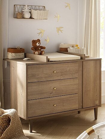 Cuna evolutiva Mokka, Cama evolutiva 140x70 y cómoda - Chêne - SAUTHON