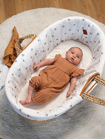 Cuna para bebé con colchón, cubierta y sábana ajustable, bleuet | SEVIRA KIDS