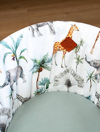 Cuna para bebé con colchón, cubierta y sábana ajustable, safari | SEVIRA KIDS
