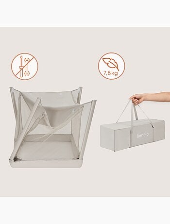 Cuna plegable 2 en 1 LIONELO Mila - Ultraligera - Cuna para bebé - Colchón de 4 cm - Bolsa incluida