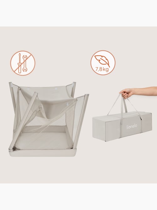 Cuna plegable 2 en 1 LIONELO Mila - Ultraligera - Cuna para bebé - Colchón de 4 cm - Bolsa incluida - Kiabi Cuna plegable 2 en 1 LIONELO Mila - Ultraligera - Cuna para bebé - Colchón de 4 cm - Bolsa incluida - Kiabi
