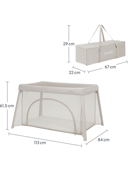 Cuna plegable 2 en 1 LIONELO Mila - Ultraligera - Cuna para bebé - Colchón de 4 cm - Bolsa incluida - Kiabi Cuna plegable 2 en 1 LIONELO Mila - Ultraligera - Cuna para bebé - Colchón de 4 cm - Bolsa incluida - Kiabi