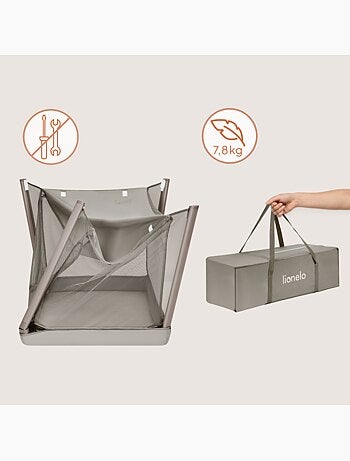 Cuna plegable 2 en 1 LIONELO Mila - Ultraligera - Cuna para bebé - Colchón de 4 cm - Bolsa incluida