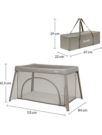 Cuna plegable 2 en 1 LIONELO Mila - Ultraligera - Cuna para bebé - Colchón de 4 cm - Bolsa incluida