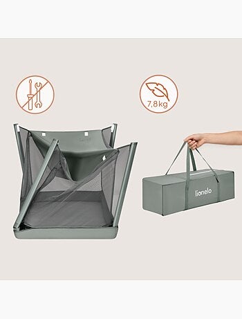 Cuna plegable 2 en 1 LIONELO Mila - Ultraligera - Cuna para bebé - Colchón de 4 cm - Bolsa incluida