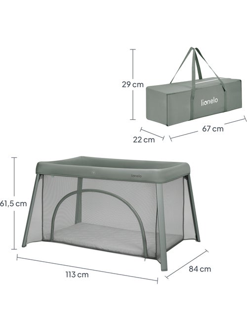 Cuna plegable 2 en 1 LIONELO Mila - Ultraligera - Cuna para bebé - Colchón de 4 cm - Bolsa incluida - Kiabi Cuna plegable 2 en 1 LIONELO Mila - Ultraligera - Cuna para bebé - Colchón de 4 cm - Bolsa incluida - Kiabi