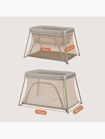 Cuna plegable 3 en 1 LIONELO Alice - Ultraligera - Cuna - Parque infantil - Colchón de 3 cm