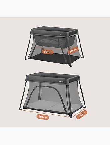 Cuna plegable 3 en 1 LIONELO Alice - Ultraligera - Cuna - Parque infantil - Colchón de 3 cm