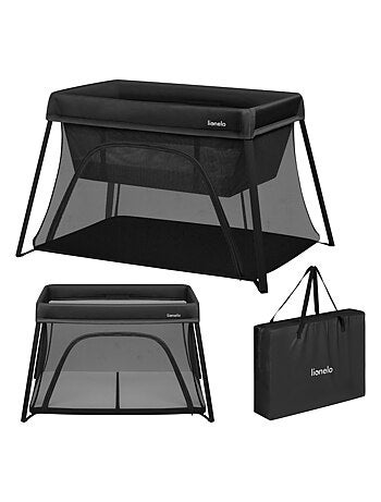 Cuna plegable 3 en 1 LIONELO Alice - Ultraligera - Cuna - Parque infantil - Colchón de 3 cm