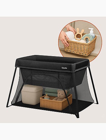 Cuna plegable 3 en 1 LIONELO Alice - Ultraligera - Cuna - Parque infantil - Colchón de 3 cm