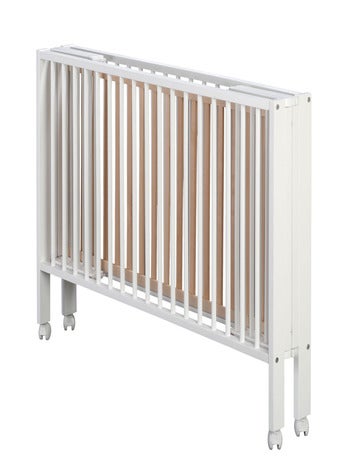 Cuna plegable 60x120 cm con colchón, madera natural | Tissi