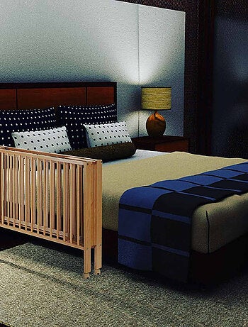 Cuna plegable 60x120 cm con colchón, madera natural | Tissi