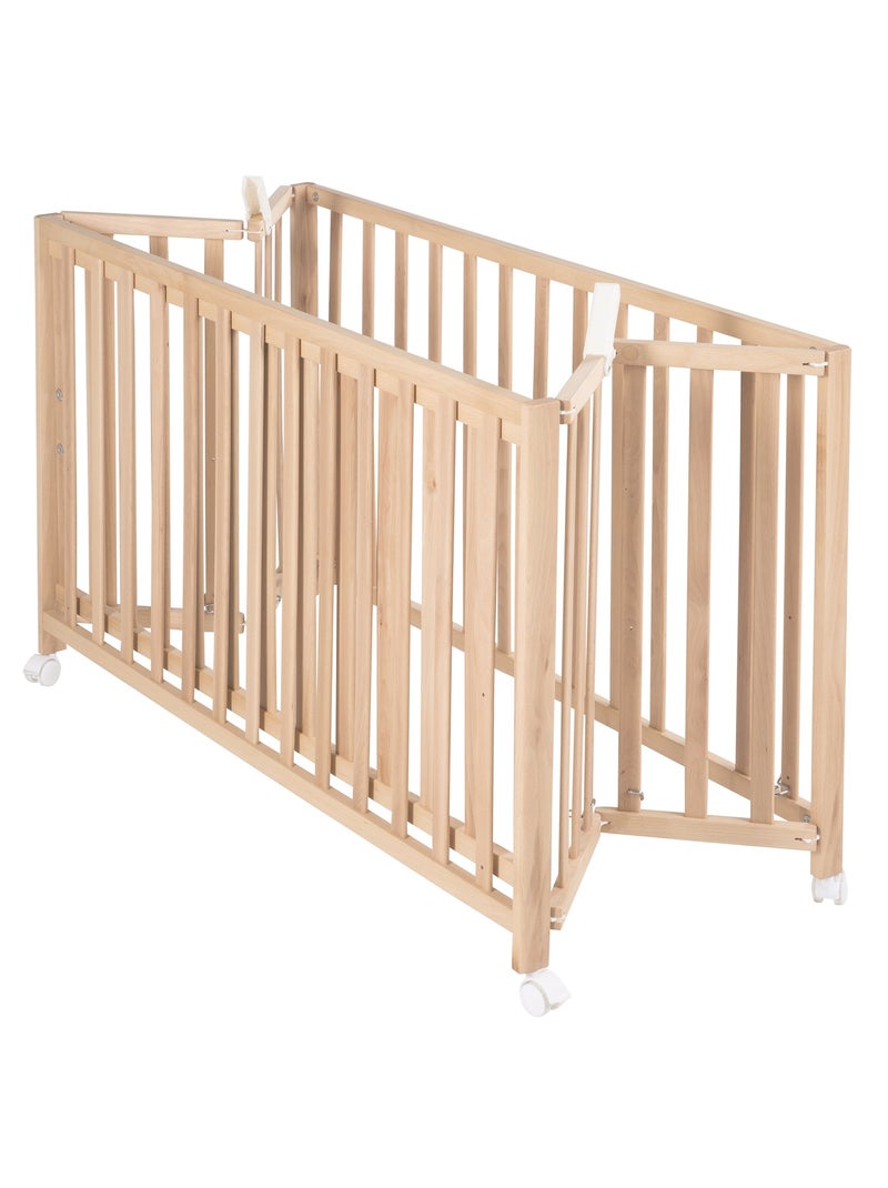 Cuna plegable con ruedas y altura ajustable 'Roba Fold Up' Madera natural - Kiabi