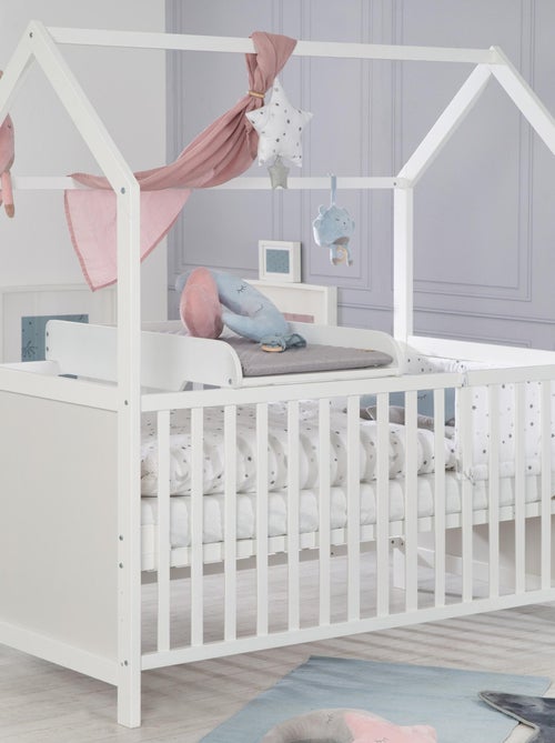 Cuna tipo casita con tablero y colchón cambiador - convertible en cuna colecho 'Roba' - Kiabi