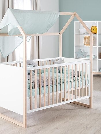 Cuna tipo casita convertible en cama infantil hasta 7 años - altura ajustable 'Roba'