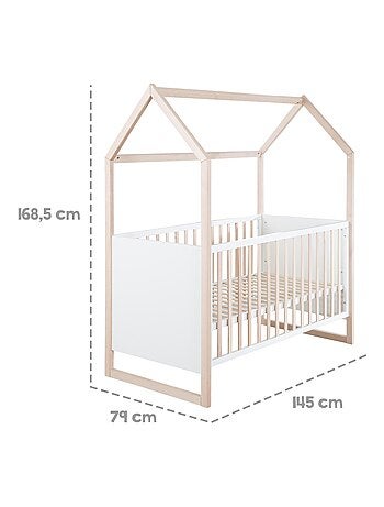 Cuna tipo casita convertible en cama infantil hasta 7 años - altura ajustable 'Roba'