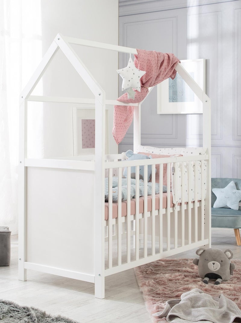 Cuna tipo casita convertible en colecho y sofá - altura ajustable 'Roba' Blanco - Kiabi