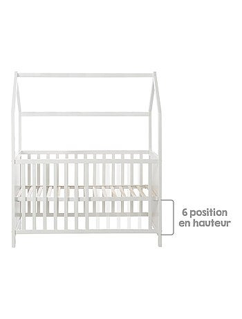 Cuna tipo casita convertible en colecho y sofá - altura ajustable 'Roba'