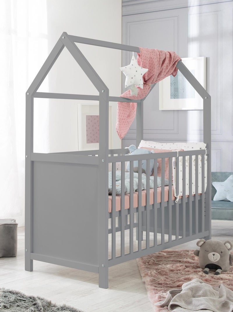 Cuna tipo casita convertible en colecho y sofá - altura ajustable 'Roba' Gris topo - Kiabi