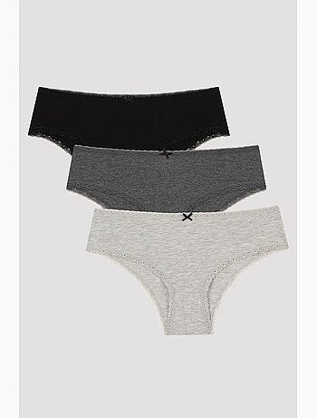 Daily lace cotton pack de 3 hipster penti