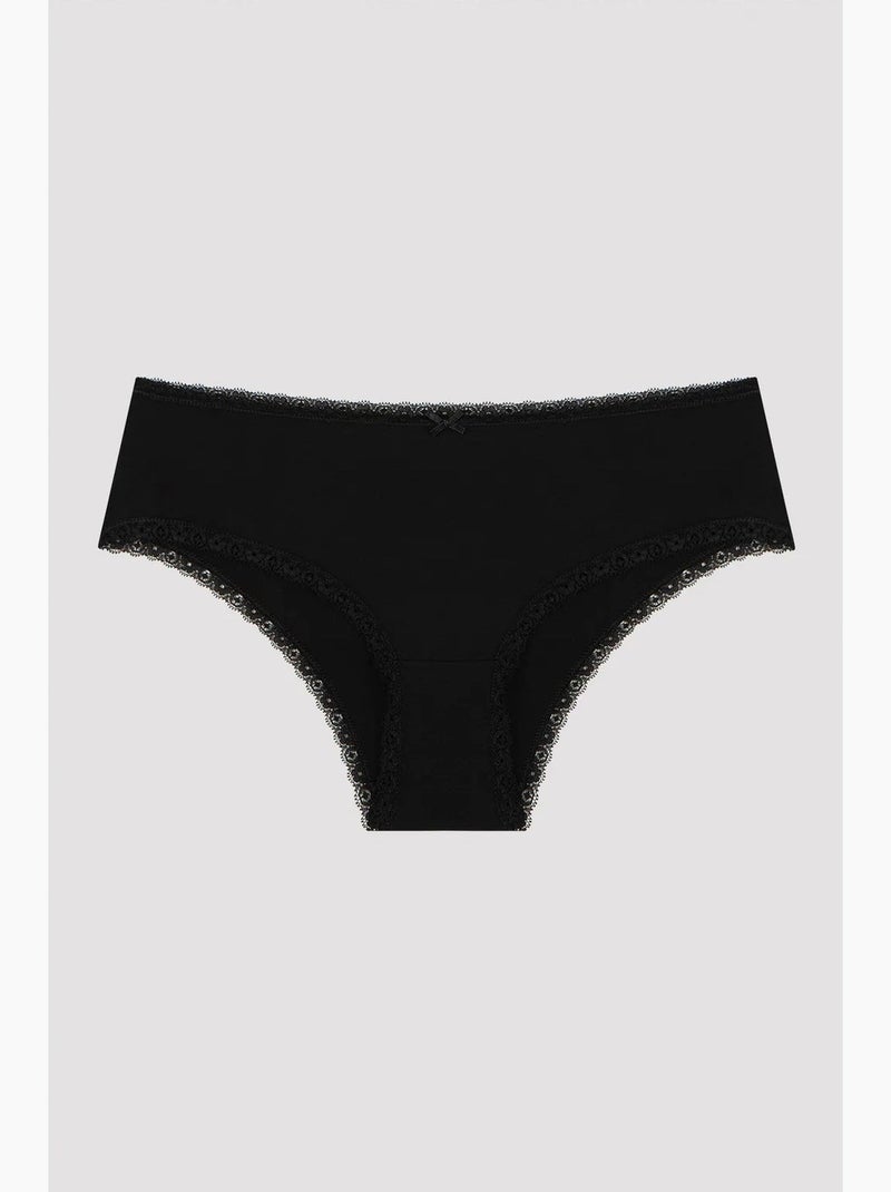 Daily lace cotton pack de 3 hipster penti Negro - Kiabi