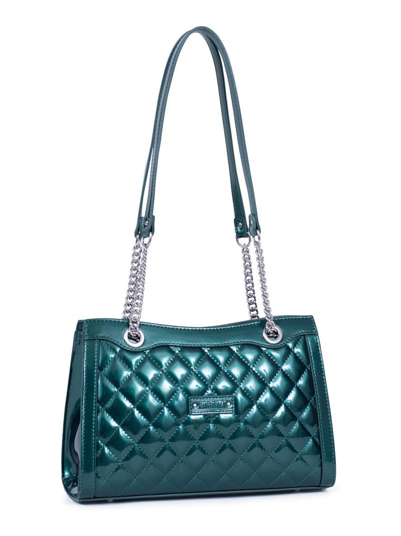 DAISY - Bolso de hombro con 2 asas Verde esmeralda - Kiabi