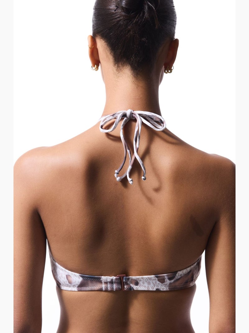 Dakota top de bikini bandeau penti Blanco Marrón - Kiabi