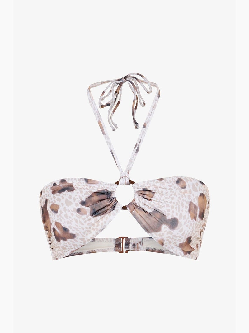Dakota top de bikini bandeau penti Blanco Marrón - Kiabi