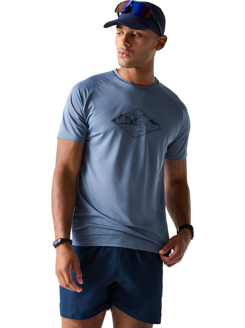 Dare 2B - Camiseta Tech II Diseño Naturaleza para Hombre Azul gris - Kiabi