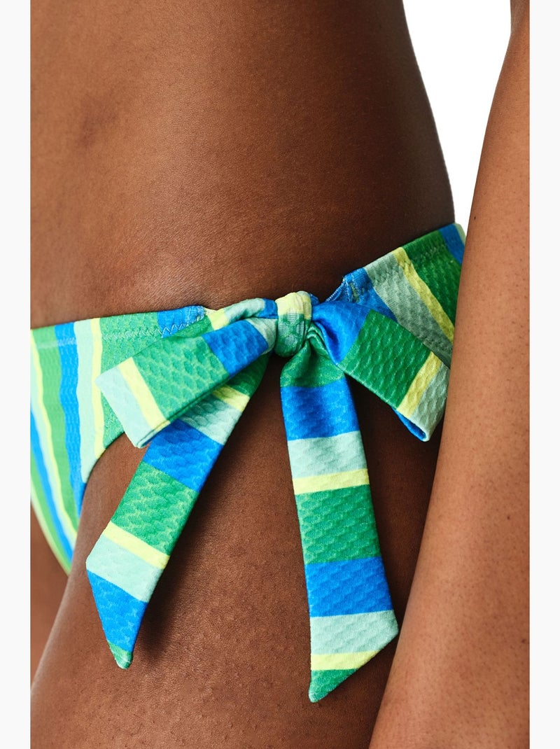 Davina braga de bikini a rayas texturizada de tiro medio penti Azul - Kiabi