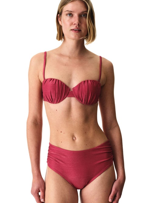 Dayana braguita de bikini fruncida de tiro alto, brillo metalizado penti - Kiabi Dayana braguita de bikini fruncida de tiro alto, brillo metalizado penti - Kiabi