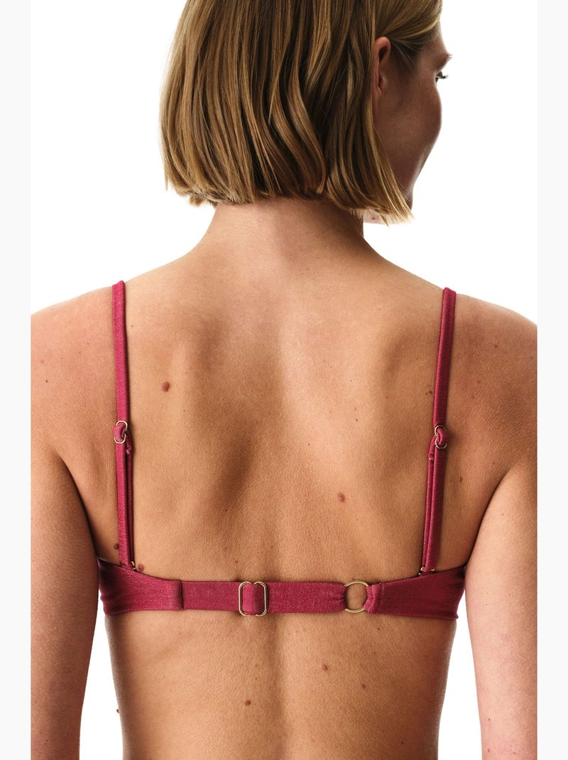 Dayana shell top de bikini brillante penti Magenta - Kiabi