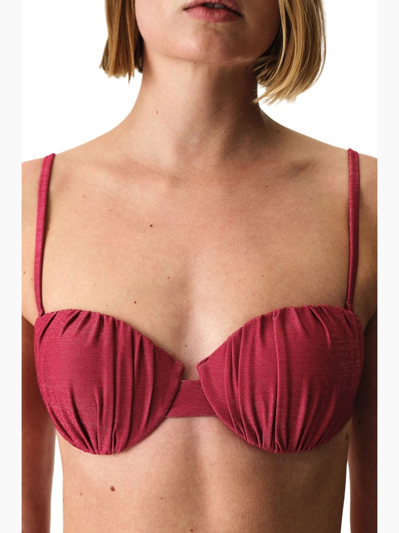 Dayana shell top de bikini brillante penti Magenta - Kiabi