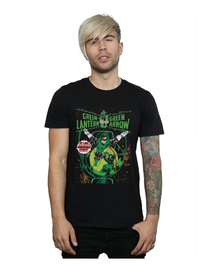 DC Comics - Camiseta de Linterna Verde y Flecha Verde Portada de Cómic de Algodón para Hombre Negro - Kiabi