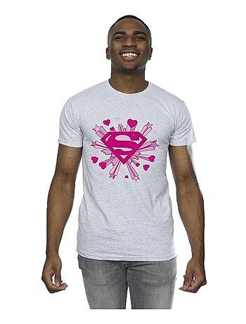 DC Comics - Camiseta de Superman Estrellas y Corazones para Hombre
