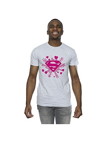 DC Comics - Camiseta de Superman Estrellas y Corazones para Hombre
