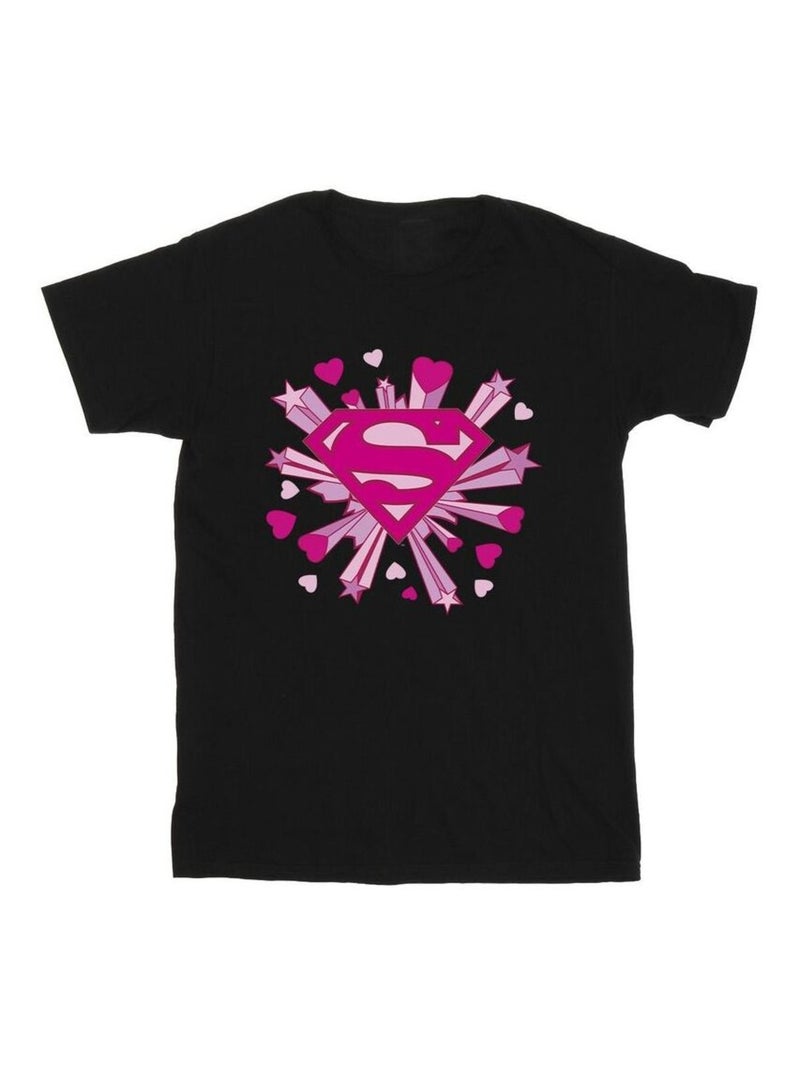 DC Comics - Camiseta de Superman Estrellas y Corazones para Hombre Negro - Kiabi