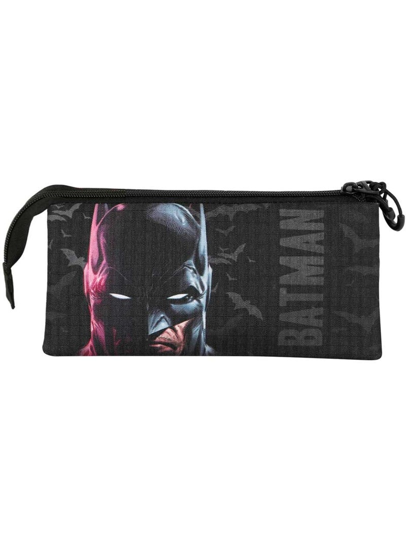 DC Comics Batman Face Estuche Portatodo Triple, Negro Negro - Kiabi