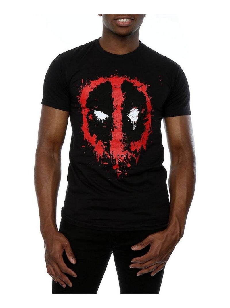 Deadpool - Camiseta Cara Splat de Algodón para Hombre Negro - Kiabi