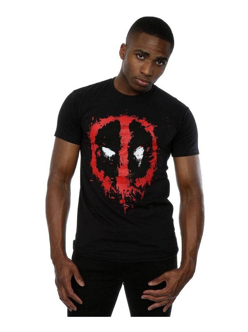 Deadpool - Camiseta Cara Splat de Algodón para Hombre Negro - Kiabi